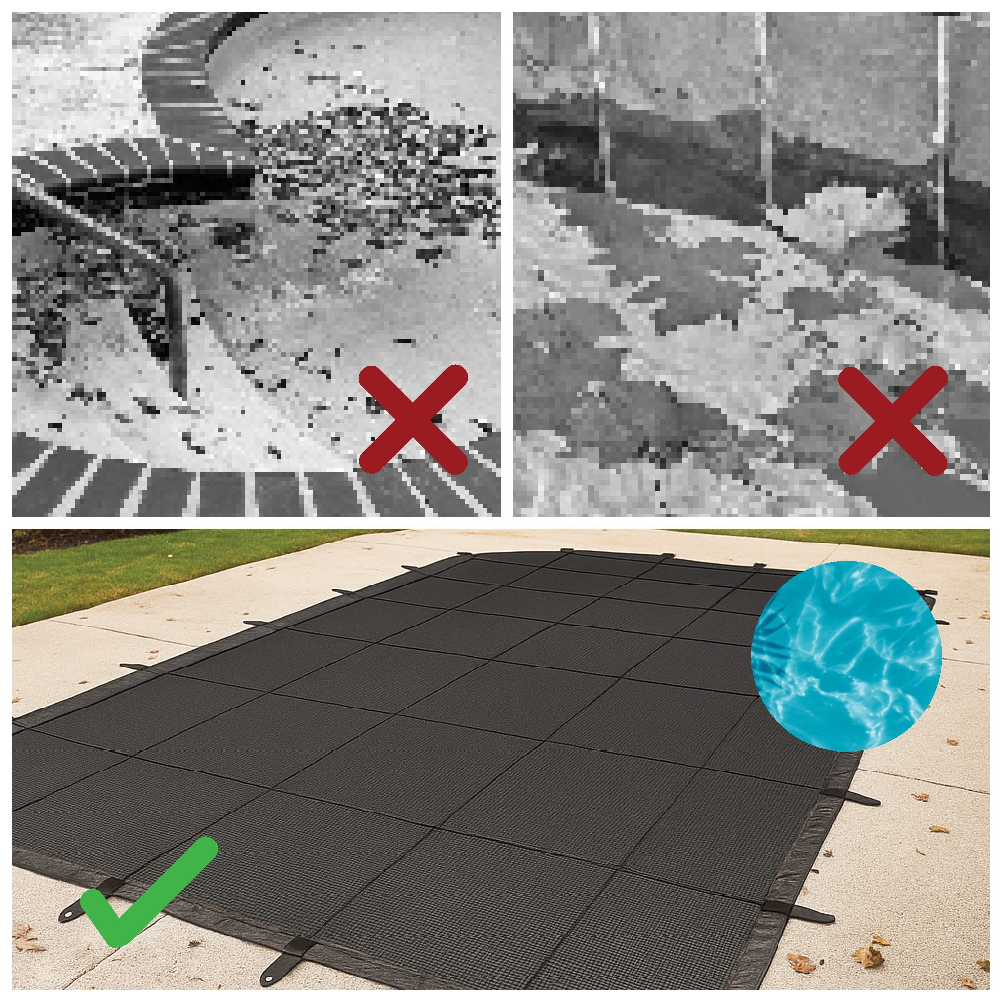 Swimline Deluxe Rectangular In-Ground Closing Pool Leaf Net Cover 20' x 40' - Black
