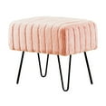thumbnail image 1 of 44 Colors Super Mink Faux Fur Green Ottoman Bench, Eden, Living Room Foot Rest Stool Entryway Makeup Bench End of Bed Bedroom Home Decor Chair for Sitting,19" x 13" x 17", 1 of 14