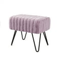 thumbnail image 1 of 44 Colors Super Mink Faux Fur Green Ottoman Bench, Eden, Living Room Foot Rest Stool Entryway Makeup Bench End of Bed Bedroom Home Decor Chair for Sitting,19" x 13" x 17", 1 of 19