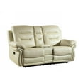 thumbnail image 1 of 44" Comfortable Beige Leather Console Loveseat, 1 of 2