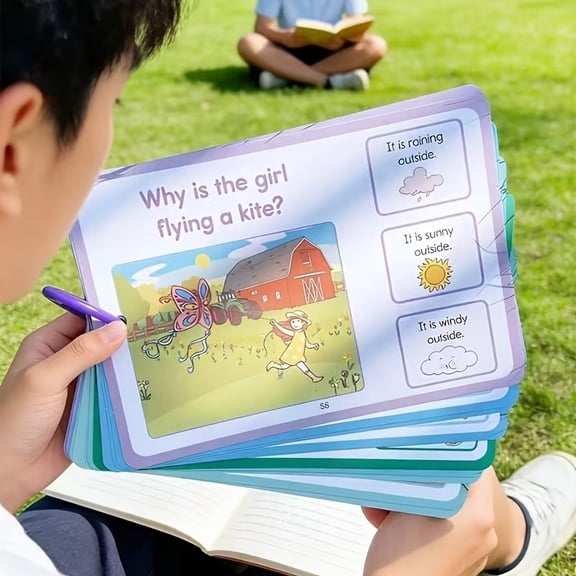 44 Double-Sided English Q&A Cards for Kids Logical Expression & Communication Skills