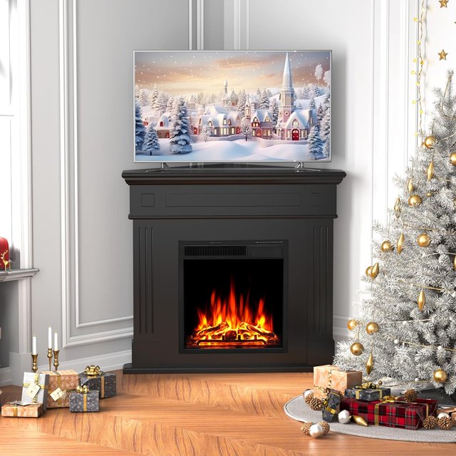 44" Electric Fireplace with Mantel Package Freestanding Fireplace