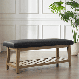 Leather storage bench walmart discount