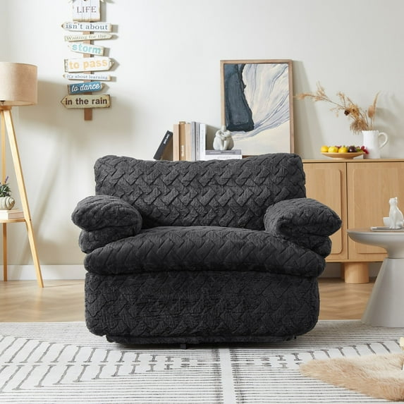 44" Full Compression Corduroy Sofa Chair, Memory Foam Lounger Armchair with Ergonomic Design, Plush Comfort for Living Room & Bedroom