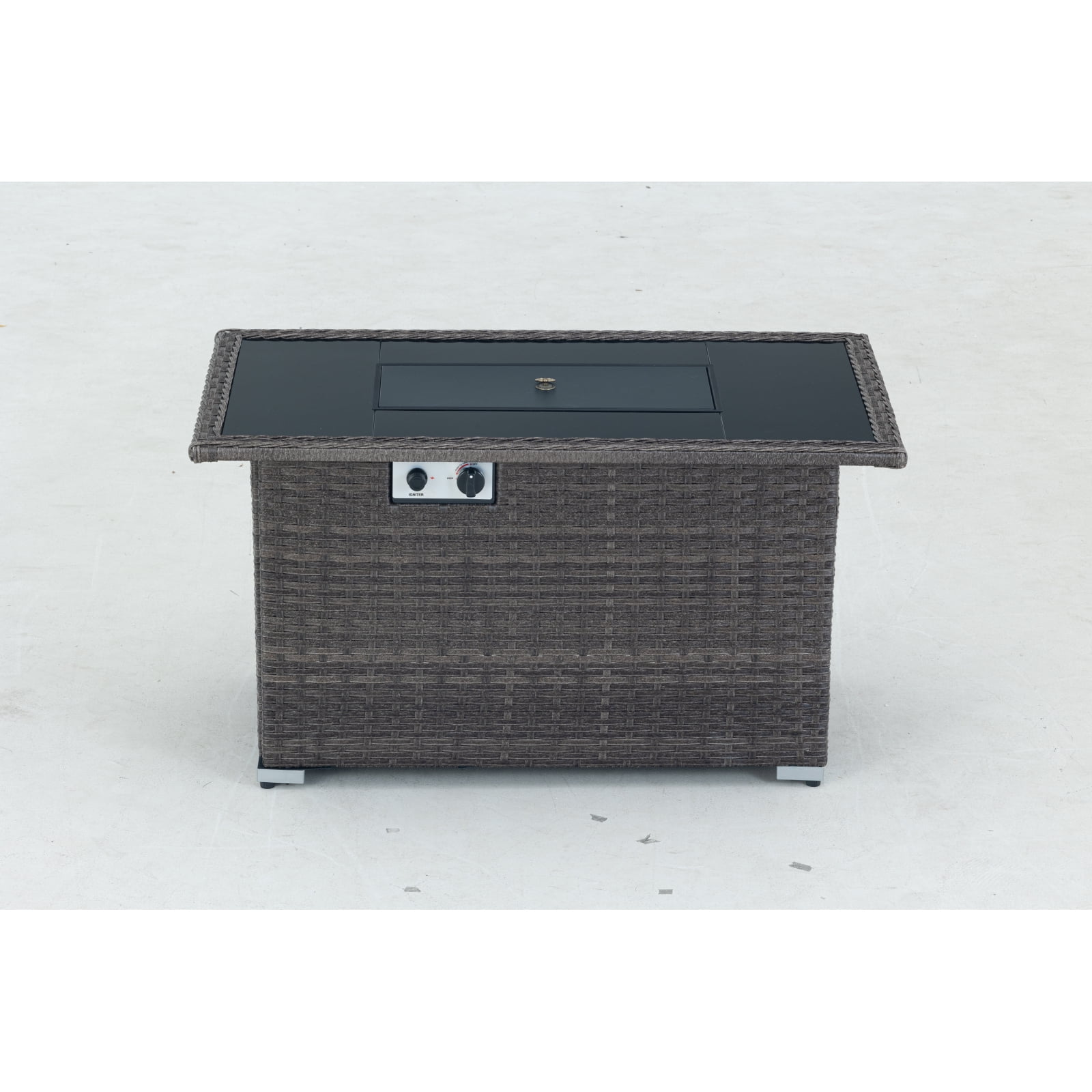44" Gas Propane Fire pit Table Rectangle 50, 000 BTU 09343 - Walmart.com