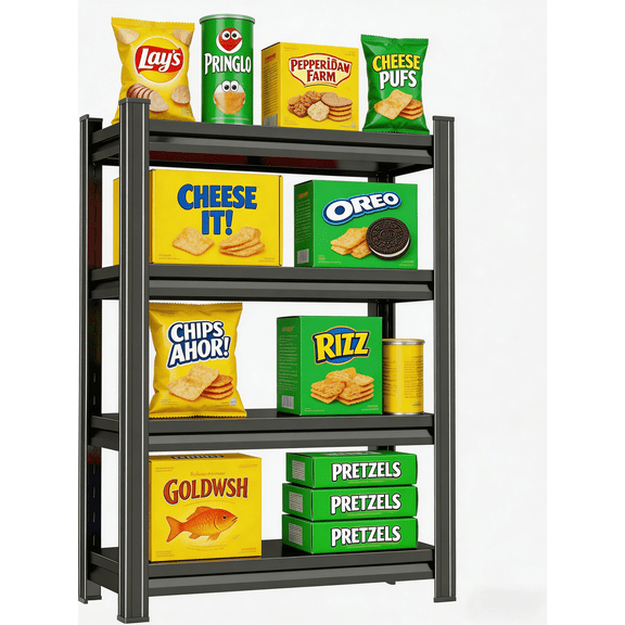 44"H Kitchen Rack Shelf,4 Tier Organizer Heavy Duty Metal Shelving,Shelving Unit Bakers Rack With Storage Pantry Shelf,2400 Lbs Industrial Kitchen Storage Organization Free Standing 14"W×12"D