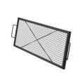 thumbnail image 1 of 44" Heavy Steel Rectangular Fire Pit Grate, convenient Camping Grill with Handle & X-Brace, Black, 1 of 8
