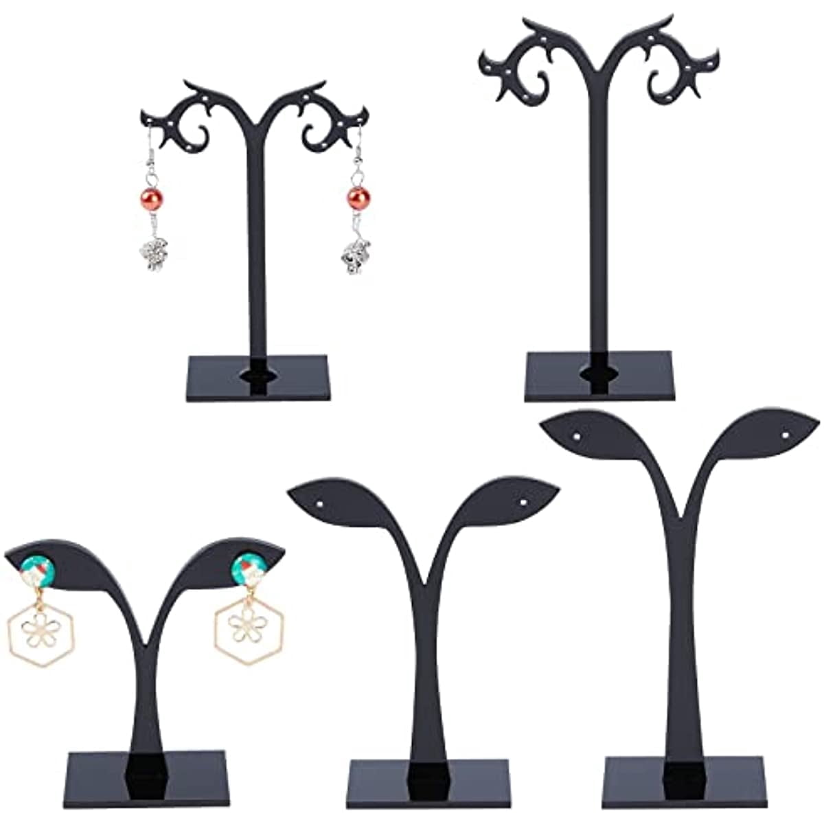 44 Holes Black Earring Holder 5 Styles T Bar Display Rack 10pcs Earring ...