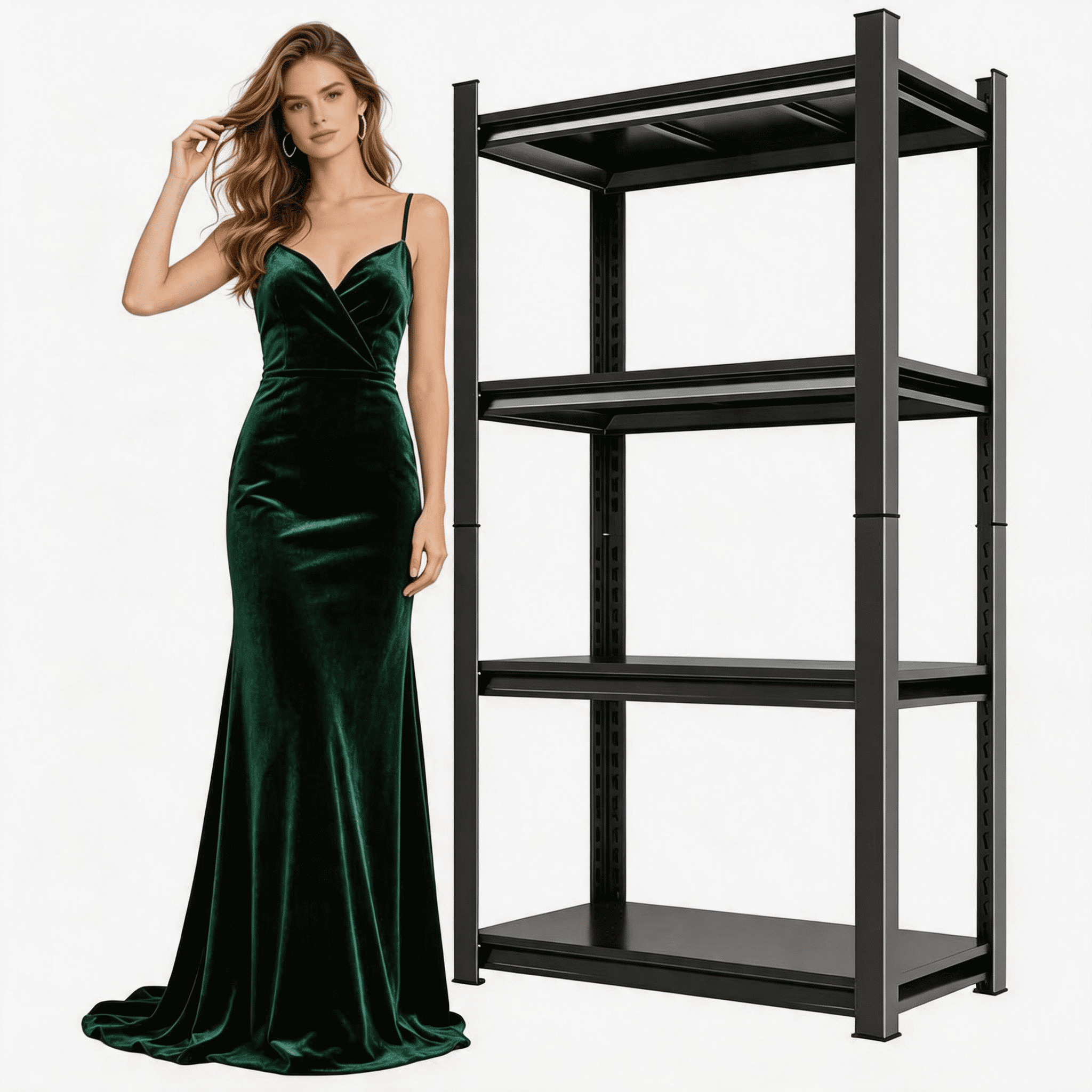 44"Hx14"W Metal Garage Shelving Rustproof,4-Tier Steel Storage Rack ...