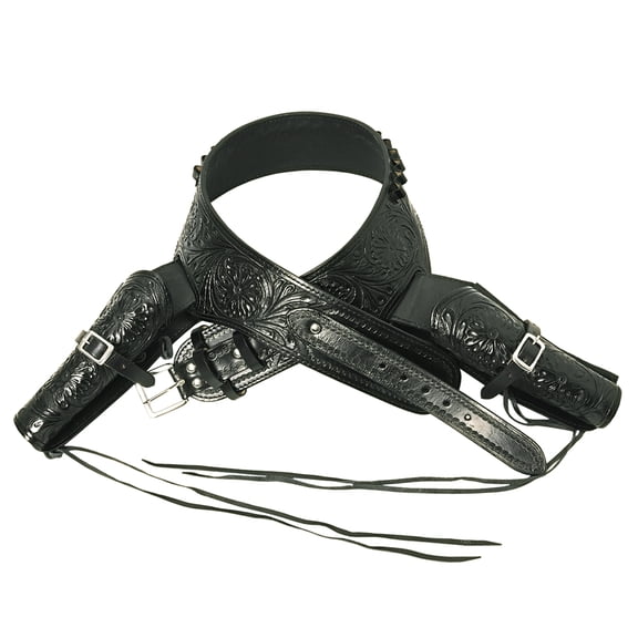 44 In Hilason Double Caliber 44/45 Leather Western Cowboy Gun Rig Holster