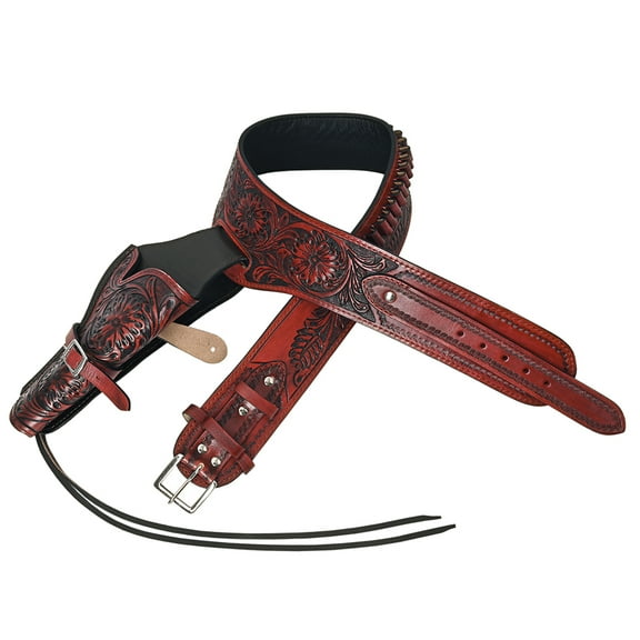 44 In Hilason Western Right Hand Gun Holster Rig 38 Cal Leather Cowboy
