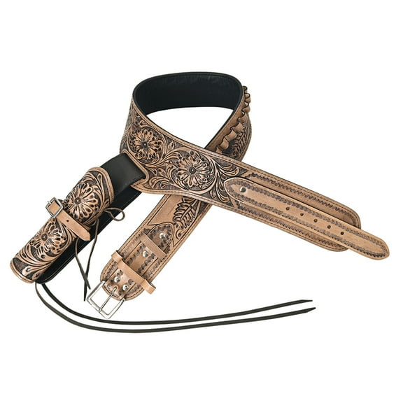 44 In Hilason Western Right Hand Gun Holster Rig 44/45 Cal Leather Cowboy