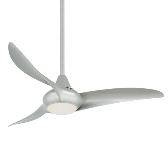 44 Inch 3 Blade Ceiling Fan With Light Kit-Silver Finish-Silver Blade Color Minka Aire Fans F845-Sl