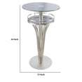 thumbnail image 1 of 44 Inch Bar Table with Round Frosted Glass Top and Metal Base, Chrome- Saltoro Sherpi, 1 of 1