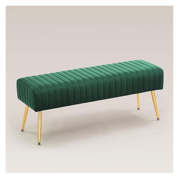44 Inch Green Ottoman Comfortable Footrest Stool Table Dining Tufting Indoor with Legs for Living Room Bedroom Entryway (-Green)
