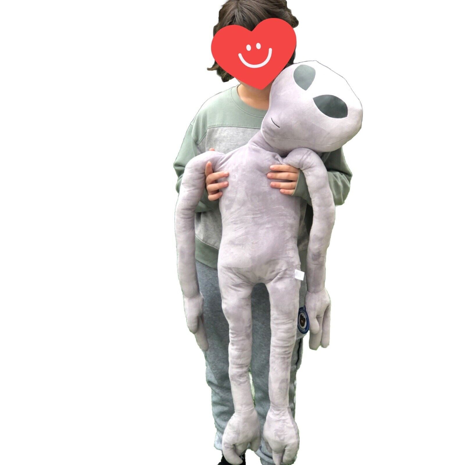 44-Inch Jumbo Alien Plush Gray Color Eyes Glow In The Dark Plush