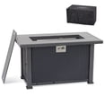 thumbnail image 1 of 44-Inch Outdoor Gas Fire Pit Table, 50,000 BTU Rectangular Propane Fire Table with Protective Cover and Rain Shield - CSA Certified, Black Finish, 1 of 9