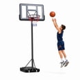thumbnail image 1 of 44-Inch Portable Basketball Hoop, SHINPT 4.8-10 ft Adjustable Height Basketball Hoop with PC Backboard, Wheels and Fillable Base, Suitable for Kids, Teens and Adults, Indoor/Outdoor Play, Black, 1 of 11