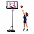 thumbnail image 1 of 44-Inch Portable Basketball Hoop, SHINPT 4.8-10 ft Adjustable Height Basketball Hoop with PC Backboard, Wheels and Fillable Base, Suitable for Kids, Teens and Adults, Indoor/Outdoor Play, Pink, 1 of 10
