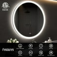 thumbnail image 1 of 44 Inch Round LED Bathroom Vanity Mirror with Anti-Fog, 3 Color Temperatures and Dimmable Light, 1 of 6