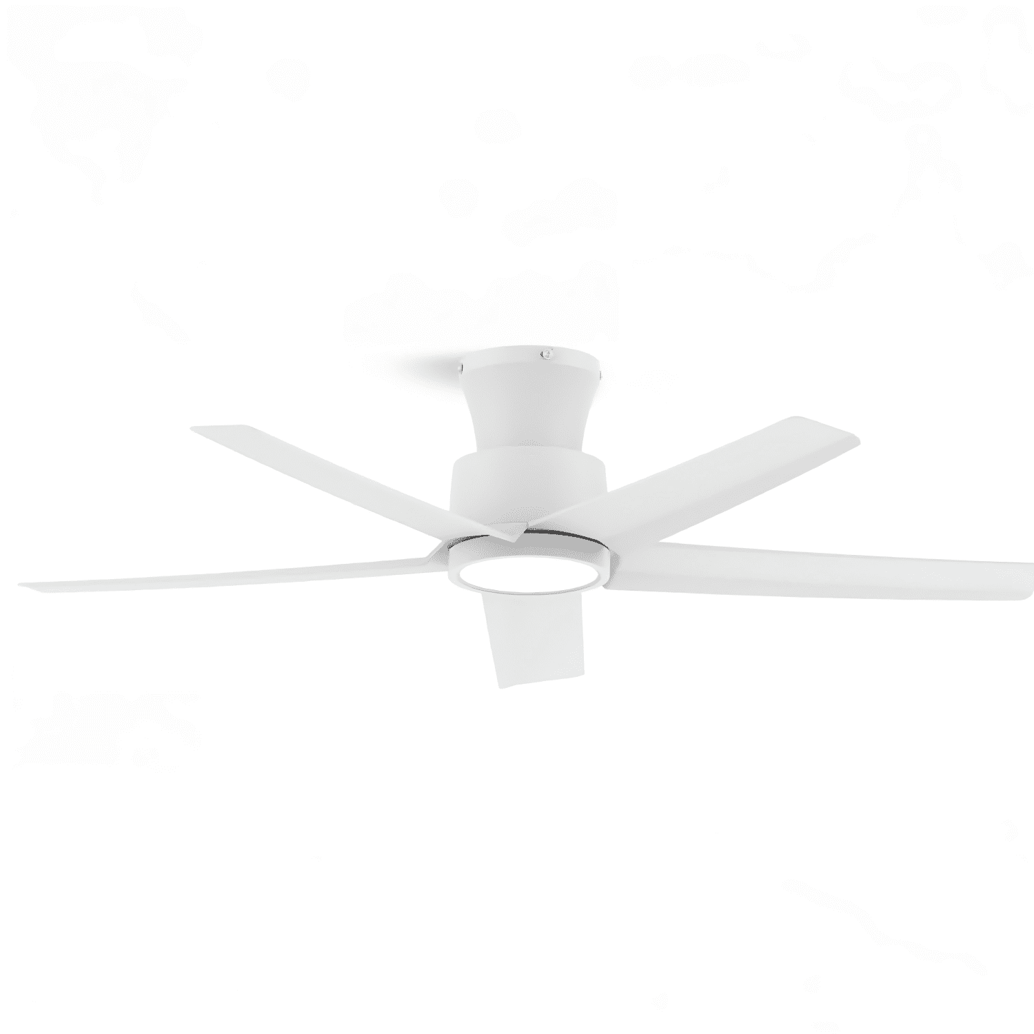 44 Inch White 5-Blade Modern Ceiling Fan, 3CCT Dimmable LED Light, Reversible DC Motor, Remote & 2/4/8H Timer for Bedroom Living Room Kitchen