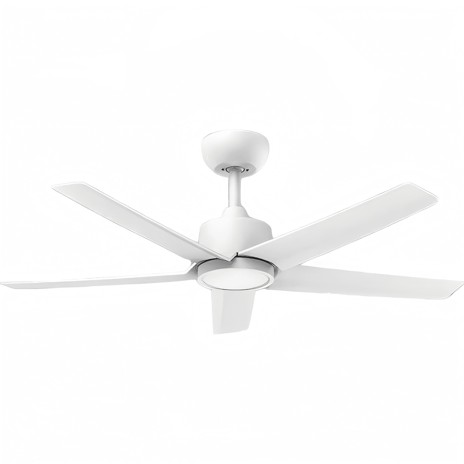 44 Inch White 5-Blade Modern Ceiling Fan with 3CCT Dimmable LED Light, Reversible DC Motor, Remote & 2/4/8H Timer for Bedroom Living Room Kitchen