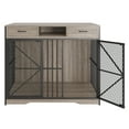 thumbnail image 1 of 44-Inch Wood Dog Crate Furniture with Storage Drawers & 2 Lockable Doors, Decorative End Table Pet Kennel for Large/Medium Dogs, Ideal for Living Room & Apartments, 1 of 7