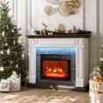 44 Inches LED Electric Fireplace with Mantel, Portable Freestanding