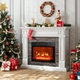 44 Inches LED Electric Fireplace with Mantel, Portable Freestanding