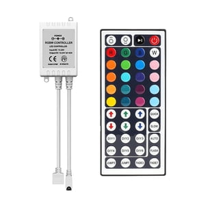 44 Key IR Remote Controller for LED Strip Lights, Wireless Infrared Remote with IR Receiver, 16 Colors and 5 Light Patterns, DIY Color Adjustment, 12V Input