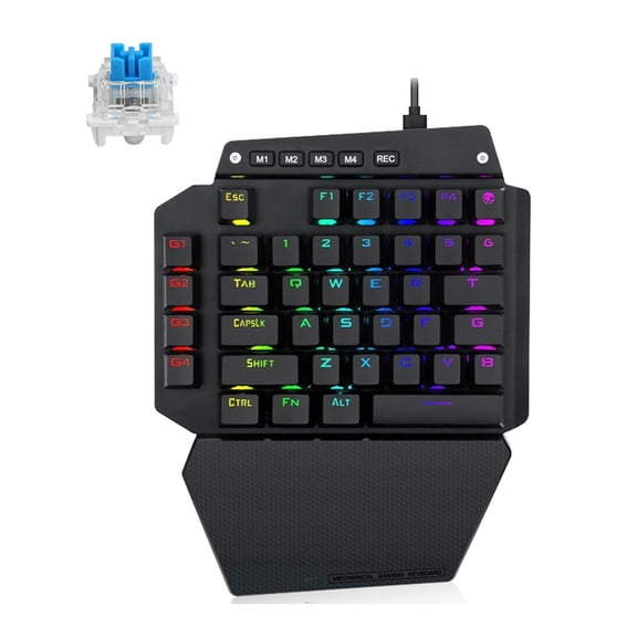 44 Keys Mechanical Gaming Keyboard Replacement RGB LED Backlit Outemu Switch Full for Key Macro Defines One-hand Keyboar