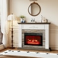 thumbnail image 1 of 44"L Electric Fireplace Mantel Wooden Surround Firebox, Free Standing Fireplace, with Remote Control, Adjustable LED Flame, 1 of 13