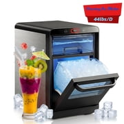 44 Lbs Per Day Nugget Ice Maker Countertop - Multifunctional Pebble Ice Machine, Pellet Ice, for Home, Kitchen, Office, RV, Camping & Outdoor Use Stainless Steel