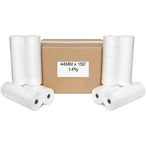 44 MM X 150' CASH REGISTER 1 PLY BOND PRINTER POS PAPER ROLL 50 ROLLS/CASE$$Office