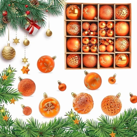44 PCS Christmas Tree Baubles Xmas Hanging Balls Set for Christmas Tree Decorations