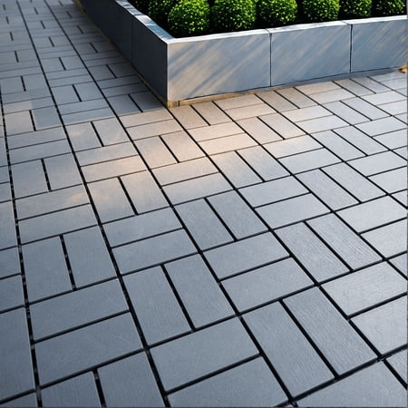 44 PCS Interlocking Deck Tiles 12"x12" Patio Tiles Waterproof Plastic Outdoor Flooring Covering All Weather for Walkway Front Porch Poolside Balcony Backyard Porch Strong Weight Indoor and Outdoor