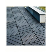 44 PCS Plastic Interlocking Deck Tiles-12"X12"Waterproof Outdoor Floor All Weather Use,Patio Floor Decking Tiles For Porch Poolside Balcony Backyard,Stripe Pattern,Grey