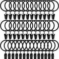 thumbnail image 1 of 44 Pack Black Curtain Rings with Clips, Curtain Hooks Hangers Clip Rings for Hanging Drapes Bows Hat, Drapery Rings 1 in I D, Fits up to 5/8 in Diameter Curtain Rod., 1 of 8