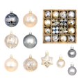44 Pack Christmas Tree Ornaments, 2.36 Inch PVC Baubles with Star and ...