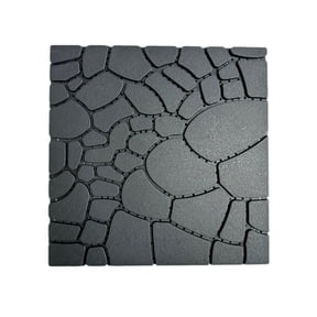44 Pack Dark Gray Stone Textured 12 Inch Interlocking PP Deck Tiles, Drainage Design Snap Together Patio Flooring for Poolside Balcony Backyard Porch Court