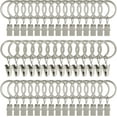 thumbnail image 1 of 44 Pack Metal Curtain Rings with Clips, Curtain Hangers Clips, Drapery Clips with Rings, Drapes Rings 1 in Interior Diameter, Fits Diameter 5/8 in Curtain Rod, Sliver, 1 of 7