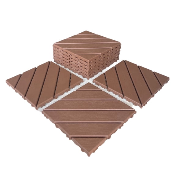 44 Pack Plastic Interlocking Deck Tiles, 11.8"x11.8" Patio Deck Tiles, Waterproof Patio Floor Decking Tiles All Weather Use, for Porch Poolside Balcony Backyard