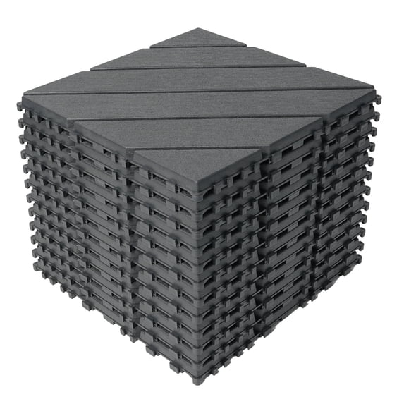 44 Pack Plastic Interlocking Deck Tiles, 12"x12" Interlocking Patio Tiles, All-Weather Indoor Outdoor Use, Floor Decking Tiles for Garden Lawn Swimming Pools Porch Poolside Balcony Backyard