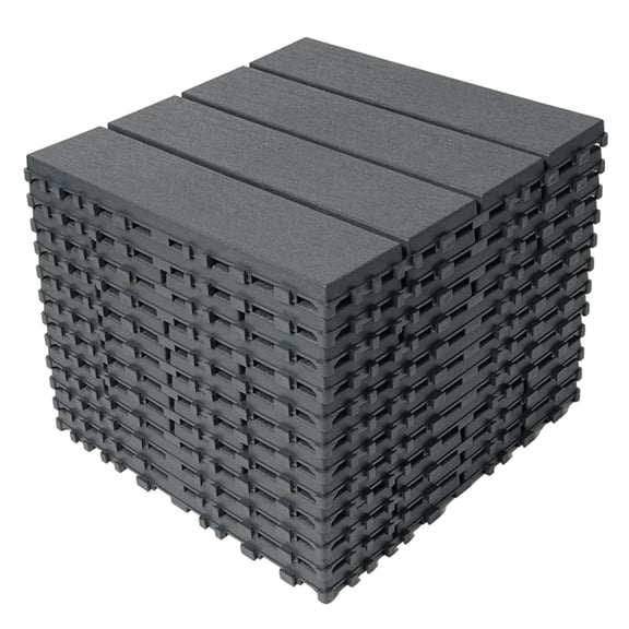 44 Pack Plastic Interlocking Deck Tiles, 12"x12" Interlocking Patio Tiles, All-Weather Indoor Outdoor Use, Floor Decking Tiles for Garden Lawn Swimming Pools Porch Poolside Balcony Backyard