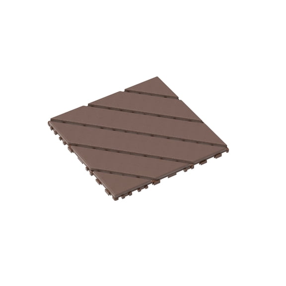 44-Pack Plastic Interlocking Deck Tiles Waterproof Outdoor Flooring Tiles, 12x12 All-Weather Red-Brown Patio Flooring for Pool, Balcony & Backyard
