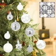 thumbnail image 1 of 44 Pack Silver and White Christmas Tree Ornaments Set 2.36in Shatterproof Decorative Balls with Glitter Snowflakes Stars Stripes and Assorted Patterns for Holiday Party Seasonal Xmas Decor, 1 of 6