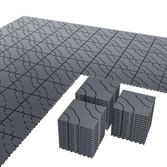44 Pack Waterproof Interlocking Deck Tiles, 12"x12" Plastic Patio Tiles | for Indoor Outdoor Use, Patio Floor Decking Tiles for Garden Lawn Porch Poolside Balcony