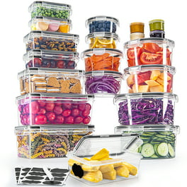 Utopia Kitchen Plastic Food Storage Container Set with Airtight Lids - Pack  of 24 (12 Containers & 12 Snap Lids)- Reusable & Leftover Lunch Boxes 