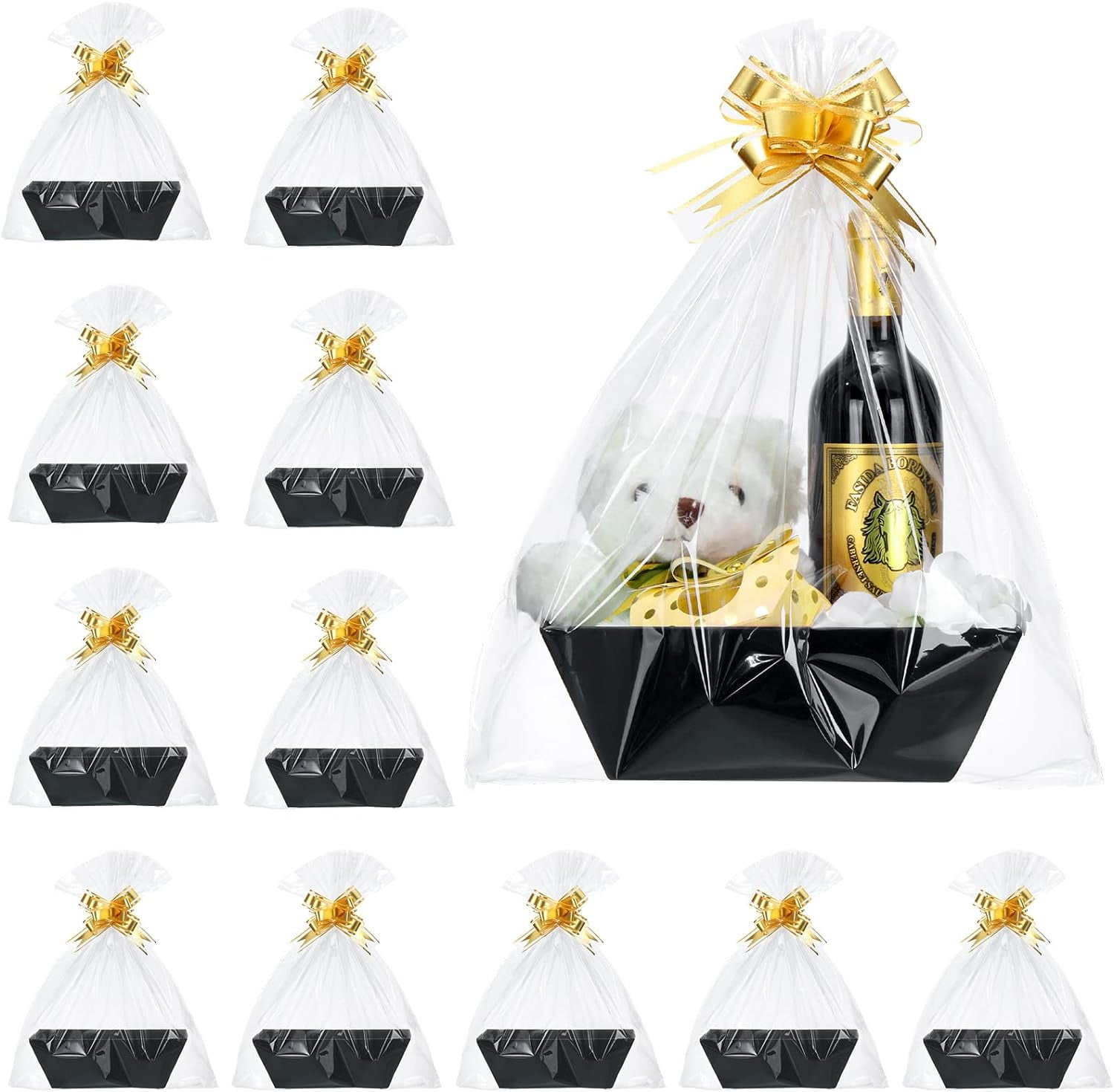 44 Pcs Basket for Gifts Empty Gift Basket Kit Include 12 Gift Basket