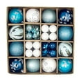 thumbnail image 1 of 44 Pcs Christmas Ball Ornaments Set Blue and White, 2.36 Inch Shatterproof Baubles with Assorted Glitter Snowflake Star Matte Glossy Designs for Xmas Tree Hanging Holiday Party Home Décor, 1 of 6
